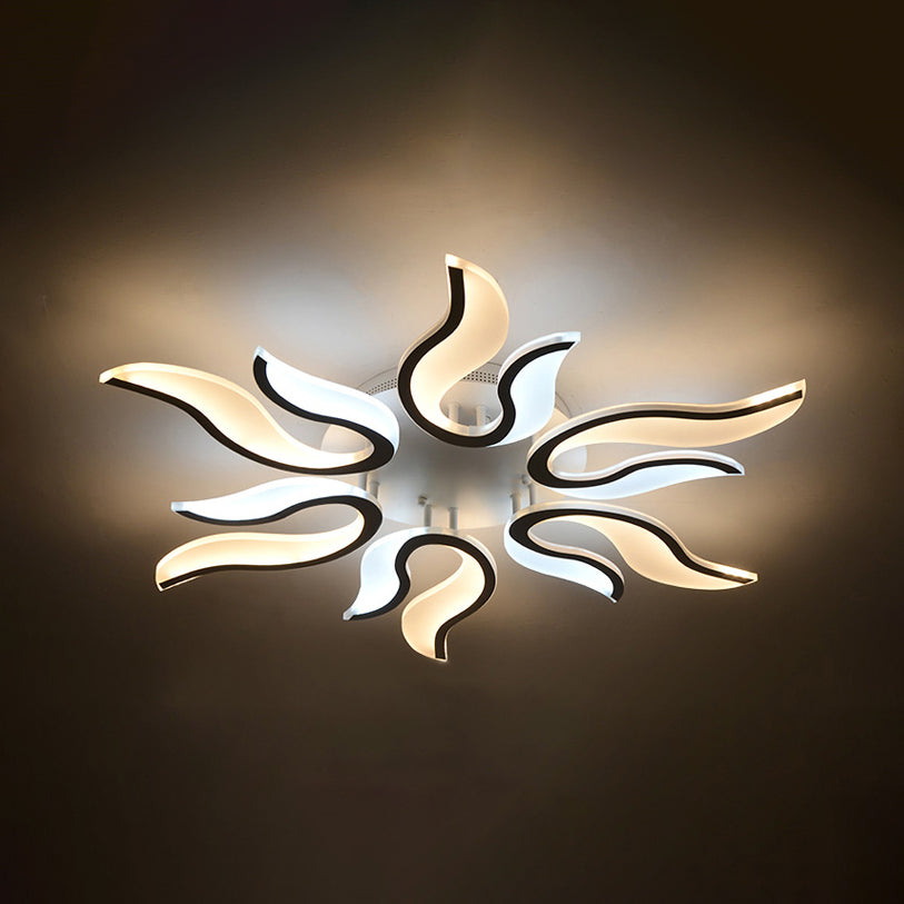 Modern Blossoming LED Flush Mount Light: 3/6/9-Light Acrylic Ceiling Fixture - Warm/White/Natural Light