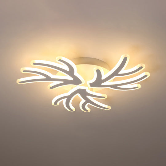 Contemporary Coral Flush Ceiling Light: Acrylic Flushmount with LED Lights in Warm/White/Natural