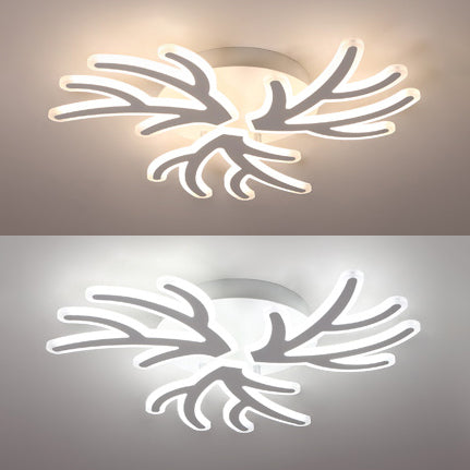 Contemporary Coral Flush Ceiling Light: Acrylic Flushmount with LED Lights in Warm/White/Natural