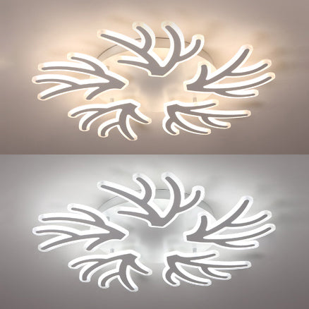 Contemporary Coral Flush Ceiling Light: Acrylic Flushmount with LED Lights in Warm/White/Natural