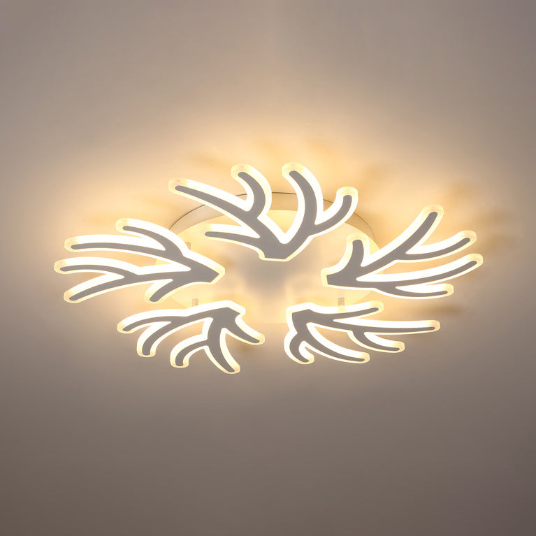 Contemporary Coral Flush Ceiling Light: Acrylic Flushmount with LED Lights in Warm/White/Natural