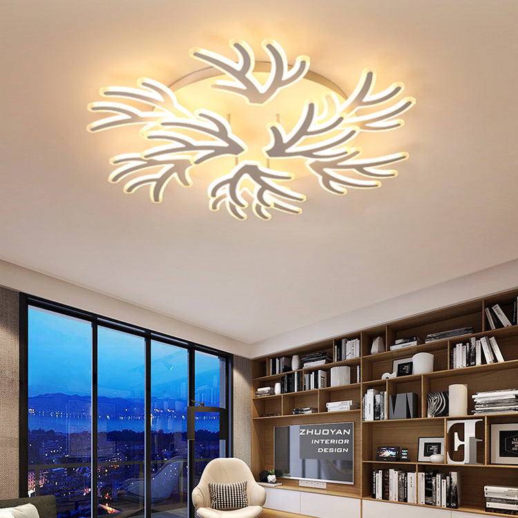 Contemporary Coral Flush Ceiling Light: Acrylic Flushmount with LED Lights in Warm/White/Natural