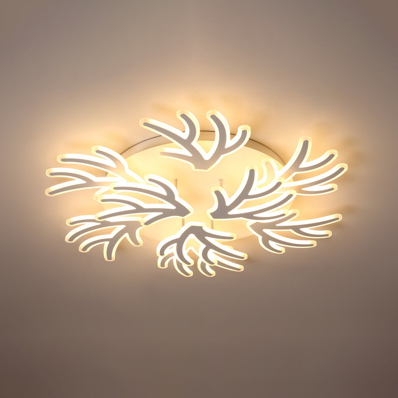 Contemporary Coral Flush Ceiling Light: Acrylic Flushmount with LED Lights in Warm/White/Natural