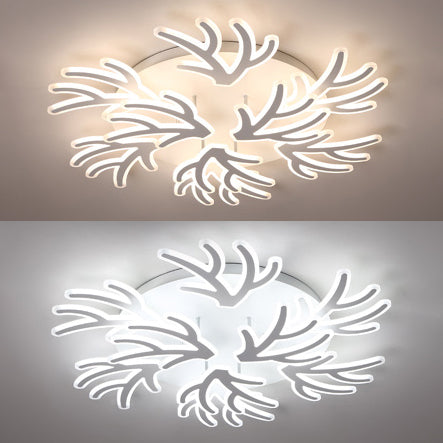 Contemporary Coral Flush Ceiling Light: Acrylic Flushmount with LED Lights in Warm/White/Natural