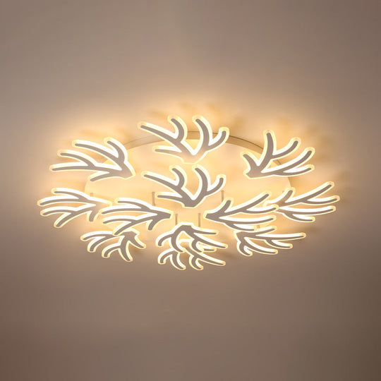 Contemporary Coral Flush Ceiling Light: Acrylic Flushmount with LED Lights in Warm/White/Natural