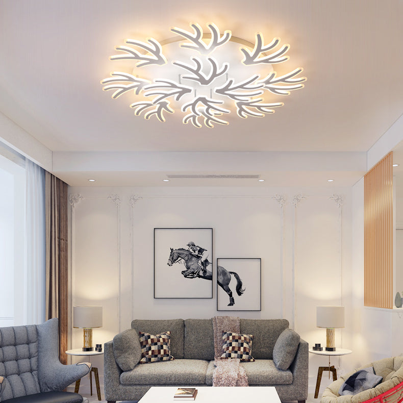 Contemporary Coral Flush Ceiling Light: Acrylic Flushmount with LED Lights in Warm/White/Natural