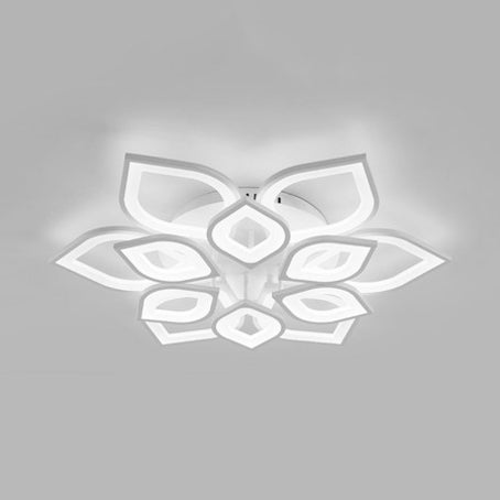 Wide Leaf Flush Ceiling Light - Simple Acrylic LED Flush Mount Fixture in Warm/White/Natural Light, 31.5"/39