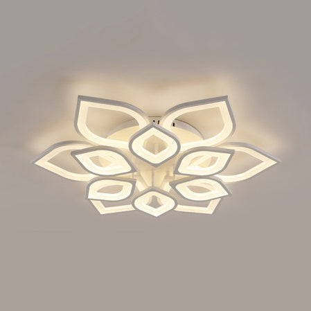 Wide Leaf Flush Ceiling Light - Simple Acrylic LED Flush Mount Fixture in Warm/White/Natural Light, 31.5"/39