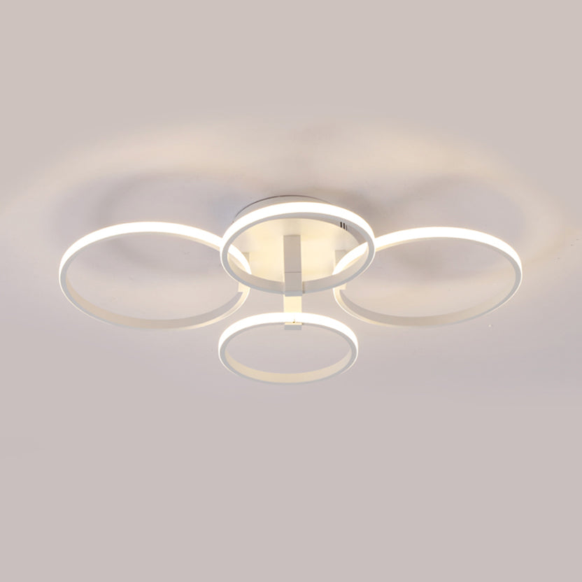 Acrylic Led Semi Flush Mount Ceiling Light In Warm/White With Simple Design - Available 4/6/8 Lights