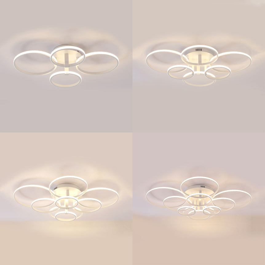 Acrylic LED Semi Flush Mount Ceiling Light in Warm/White Light with Simple Design - Available in 4/6/8 Lights