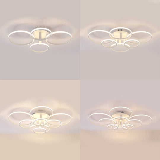 Acrylic LED Semi Flush Mount Ceiling Light in Warm/White Light with Simple Design - Available in 4/6/8 Lights