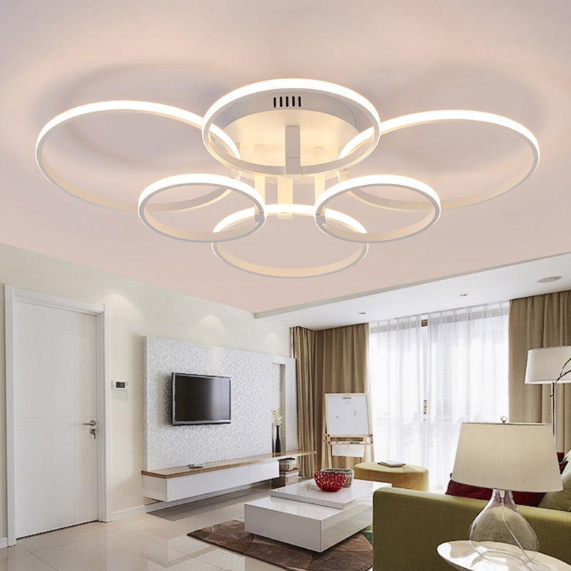 Acrylic LED Semi Flush Mount Ceiling Light in Warm/White Light with Simple Design - Available in 4/6/8 Lights