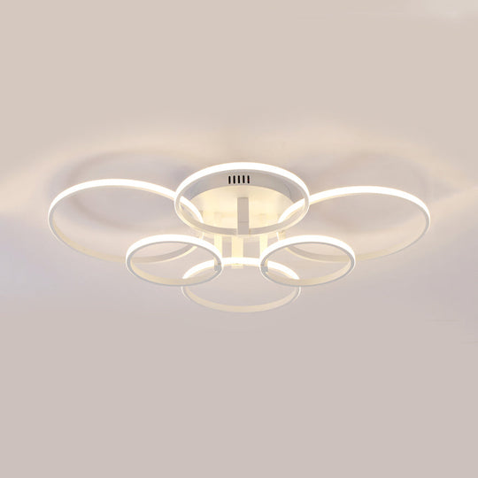 Acrylic LED Semi Flush Mount Ceiling Light in Warm/White Light with Simple Design - Available in 4/6/8 Lights