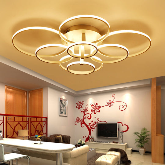 Acrylic LED Semi Flush Mount Ceiling Light in Warm/White Light with Simple Design - Available in 4/6/8 Lights