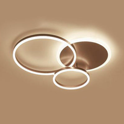 2/3/5-Light Flush Ceiling Light with Brown Acrylic Shade - Warm/White Light for Living Room