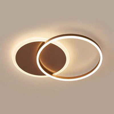 2/3/5-Light Flush Ceiling Light with Brown Acrylic Shade - Warm/White Light for Living Room