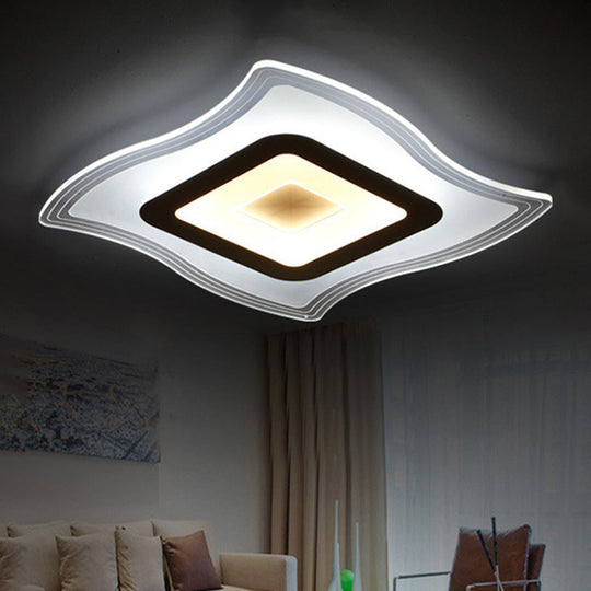 Acrylic Carpet Flush Ceiling Light - Modern LED Flush Mount Lamp | 16.5"/20.5"/23.5" Wide | Warm/White Light