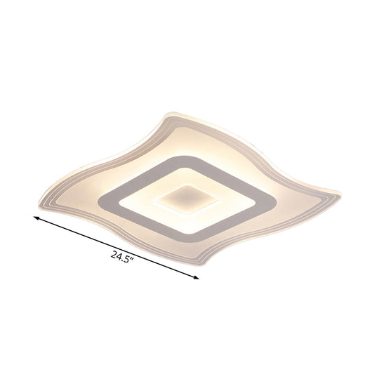 Acrylic Carpet Flush Ceiling Light - Modern Led Mount Lamp | 16.5/20.5/23.5 Wide Warm/White