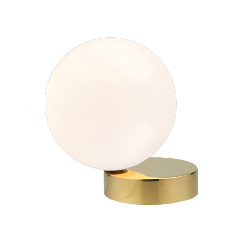 Contemporary Gold Finish Milk Glass Flush Mount Lighting - 6/8 W 1 Head Ceiling Light