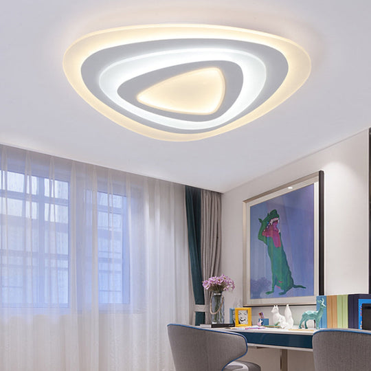 Ultrathin Acrylic Shade LED Ceiling Light - Wide Flush Mount Lamp for Bedroom, 19.5"/23.5"/31.5" Size, Warm/White Light - White Shade