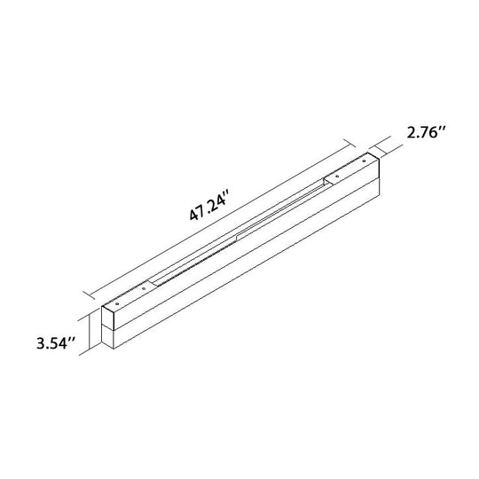 Lampe de bureau LED élégante à encastrer : lampe linéaire contemporaine en métal noir/jaune