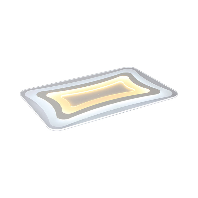 23.5"-47" Wide Rectangular Acrylic Flushmount LED White Ceiling Light in Warm/White Light