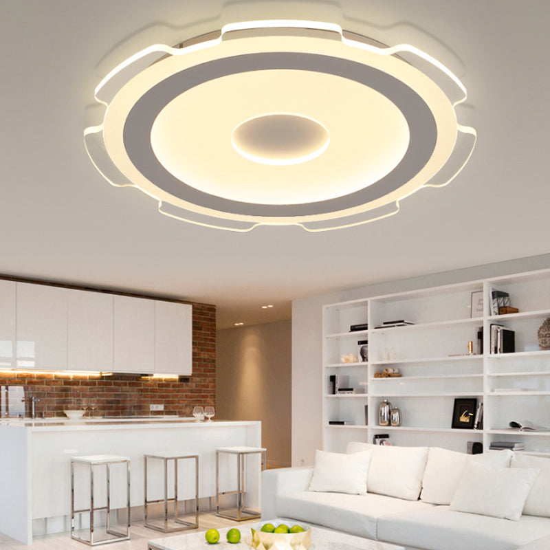 Modern Acrylic LED Flush Mount Light - 16.5"/20.5"/24.5" Wide - Warm/White Light - Perfect for Living Rooms