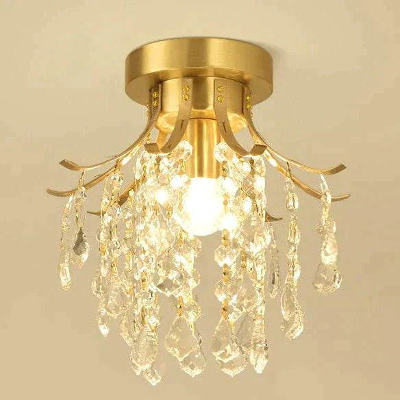 Creative European Crystal Road Lamp Copper Ceiling