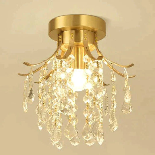 Creative European Crystal Road Lamp Copper Ceiling