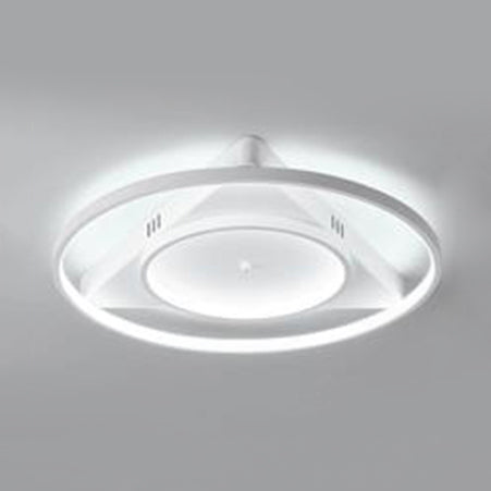 Contemporary LED Flush Mount Ceiling Light with Acrylic Shade - Warm/White Light