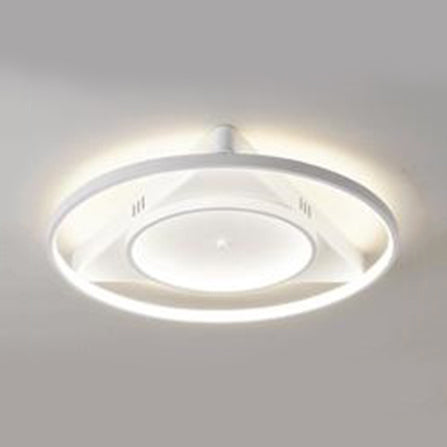 Contemporary LED Flush Mount Ceiling Light with Acrylic Shade - Warm/White Light