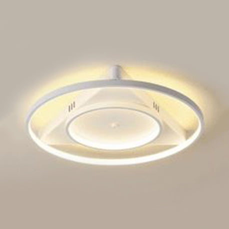 Contemporary LED Flush Mount Ceiling Light with Acrylic Shade - Warm/White Light