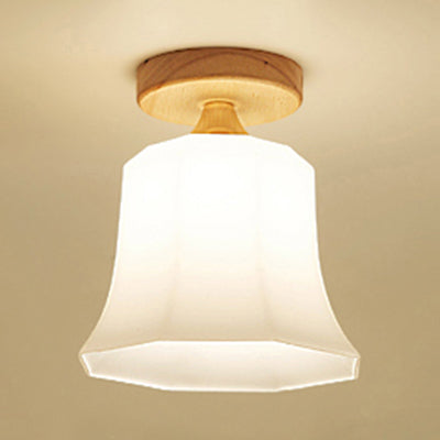 White Opal Glass Ceiling Light | Modern One-Head Flush Mount for Bathrooms