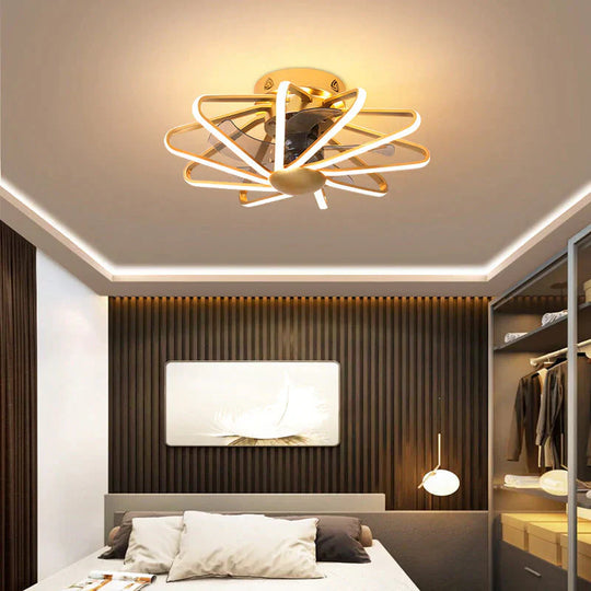 110V Lamp Creative Restaurant Fan Lamp Living Room Bedroom Integrated Ceiling Lamp