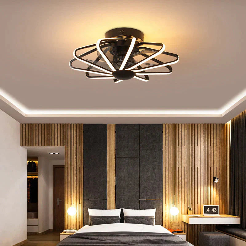 110V Lamp Creative Restaurant Fan Lamp Living Room Bedroom Integrated Ceiling Lamp