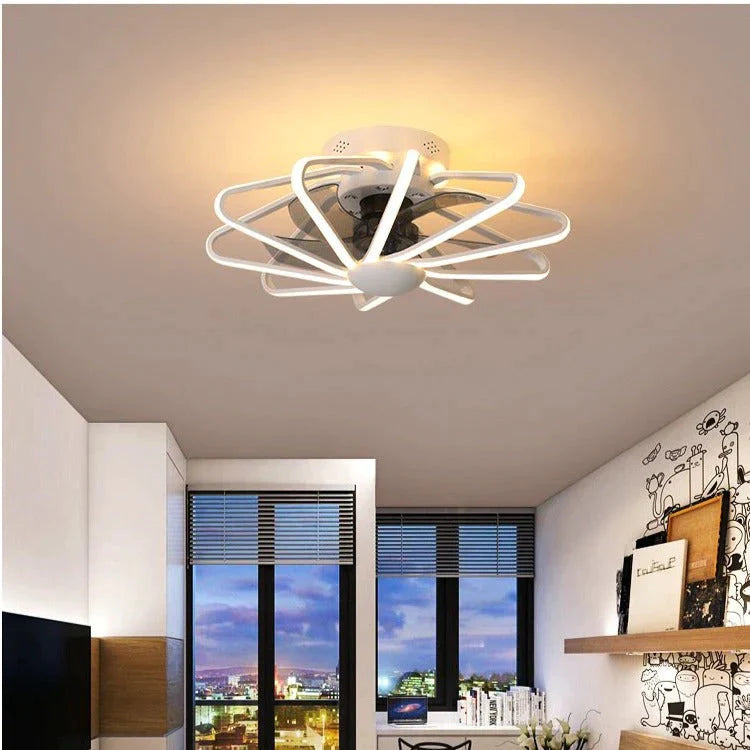 110V Lamp Creative Restaurant Fan Lamp Living Room Bedroom Integrated Ceiling Lamp