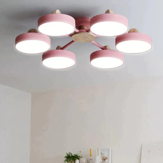 New Solid Wood Led Lamp For Nordic Living Room Ceiling