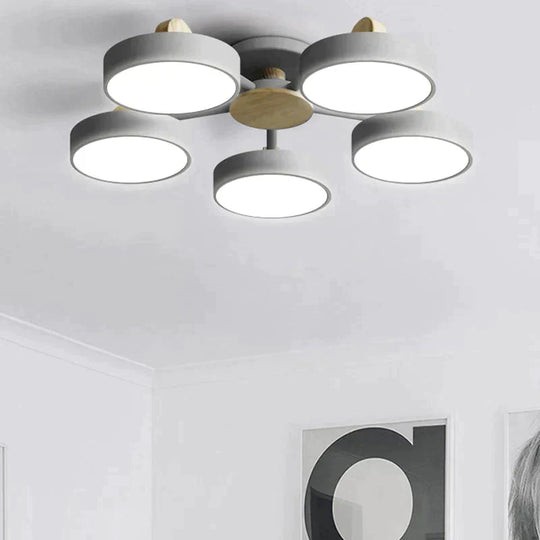 New Solid Wood Led Lamp For Nordic Living Room Ceiling