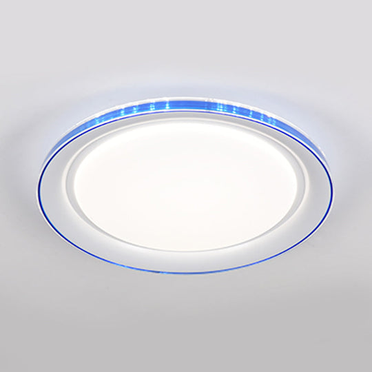 Macaron Modern Ceiling Mount Led Light With Acrylic Undertint - Ideal For Office Blue