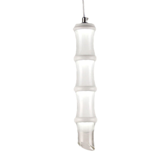 Modern Acrylic Bamboo Pole Pendant Light With Led Ceiling Mount In Warm/White