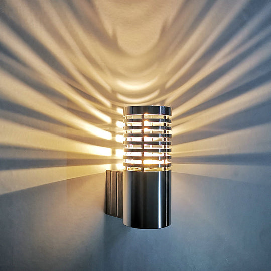 Tubular Aluminum Led Wall Sconce Kit With Chrome Finish - Modern Design For Parties Vibrant