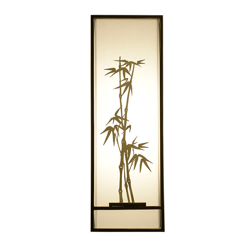 Bamboo Pattern 2-Light Wall Mount In Black & Gold For Tearooms