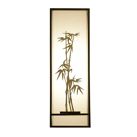 Bamboo Pattern 2-Light Wall Mount In Black & Gold For Tearooms