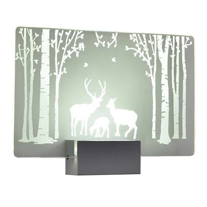 Coconut Tree/Elk Led Wall Mount Lamp With Aluminum Shade For Bedroom Artistry Lighting