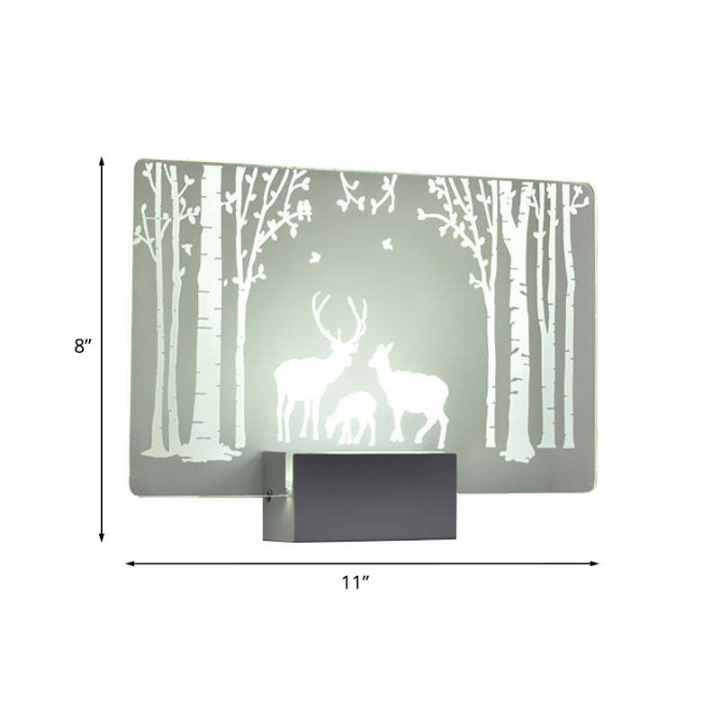 Coconut Tree/Elk Led Wall Mount Lamp With Aluminum Shade For Bedroom Artistry Lighting