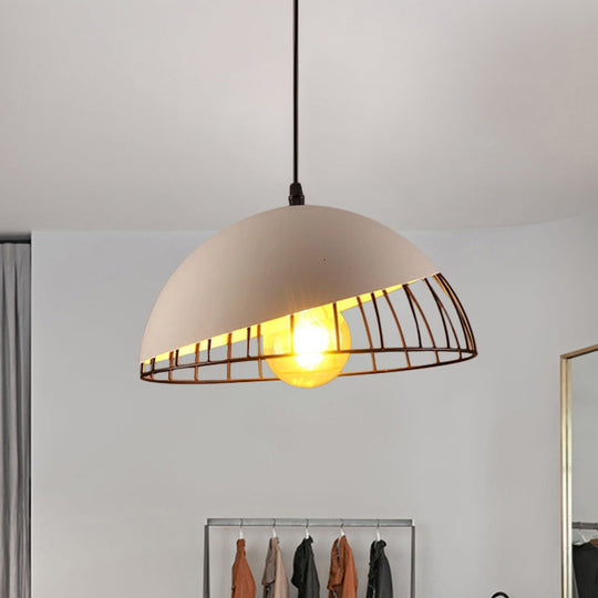 12"/14" Retro Style Hanging Pendant Light with Metal Bowl Design - Black/Gray Finish for Dining Table