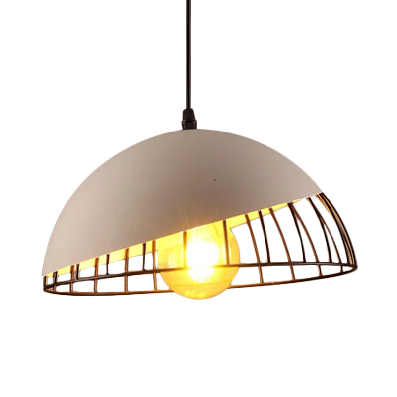 12"/14" Retro Style Hanging Pendant Light with Metal Bowl Design - Black/Gray Finish for Dining Table