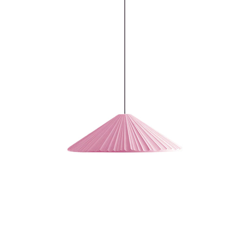 Nordic Style Ribbed Cone Pendant Light - White/Pink/Blue 1 Multiple Sizes Living Room Hanging Lamp