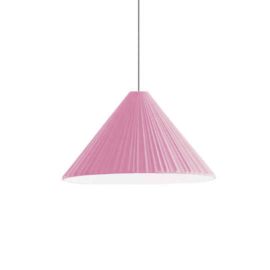 Nordic Style Ribbed Cone Pendant Light - White/Pink/Blue 1 Multiple Sizes Living Room Hanging Lamp