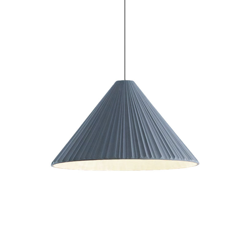 Nordic Style Ribbed Cone Pendant Light - White/Pink/Blue 1 Multiple Sizes Living Room Hanging Lamp